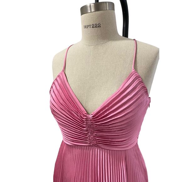 A.L.C. Gemini Pleated Cut Out Midi Dress Chateau Rouge 10 - Picture 10 of 11